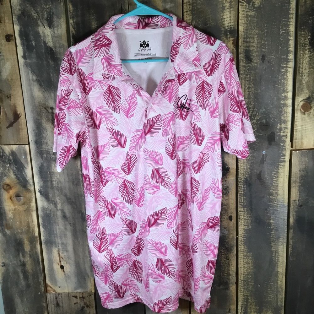 Gashouse Golf “Palms on Par” golf polo shirt men’s size large